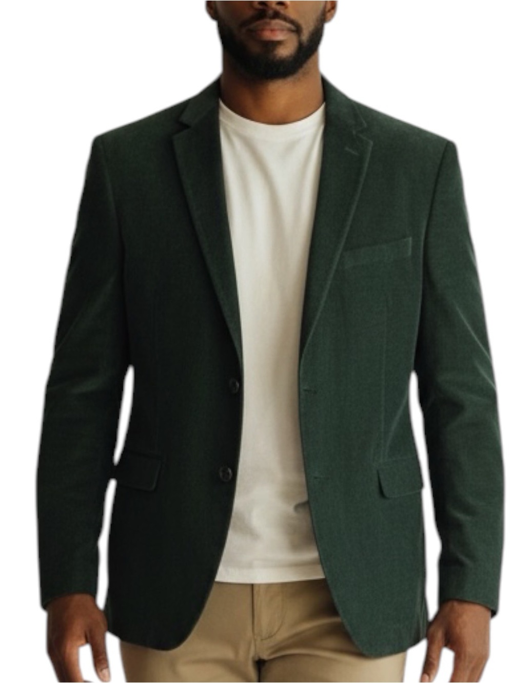 ALAN FLUSSER Corduroy Blazer Two Button Sports Coat in Green Paisley Size Large